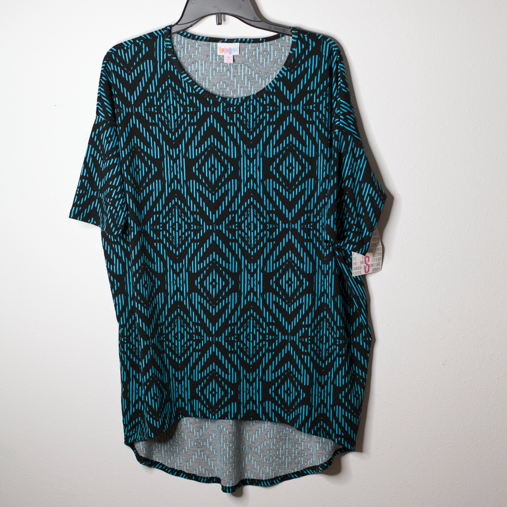LuLaRoe Black & Blue Irma Top S